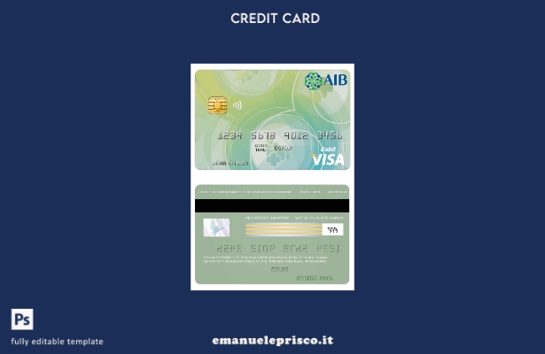 modello di visto di debito della Banca internazionale dell'Afghanistan in stile